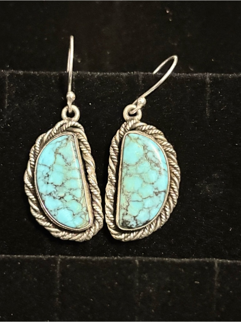 Sterling Silver Genuine Turquoise Drop Earrings - Just Be Hipie
